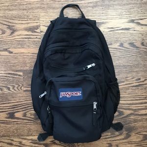Jansport black backpack multi pocket